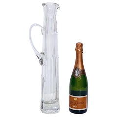 Large French Champagne Decanter of Faceted Crystal Glass