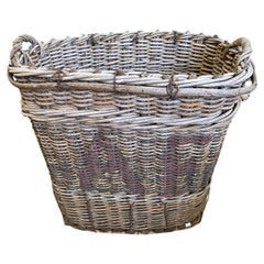 Large French Champagne Grape Basket Circa 1870-80