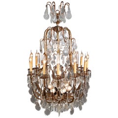 Large French Chandelier in Used Barock Style for a Castle or Villa