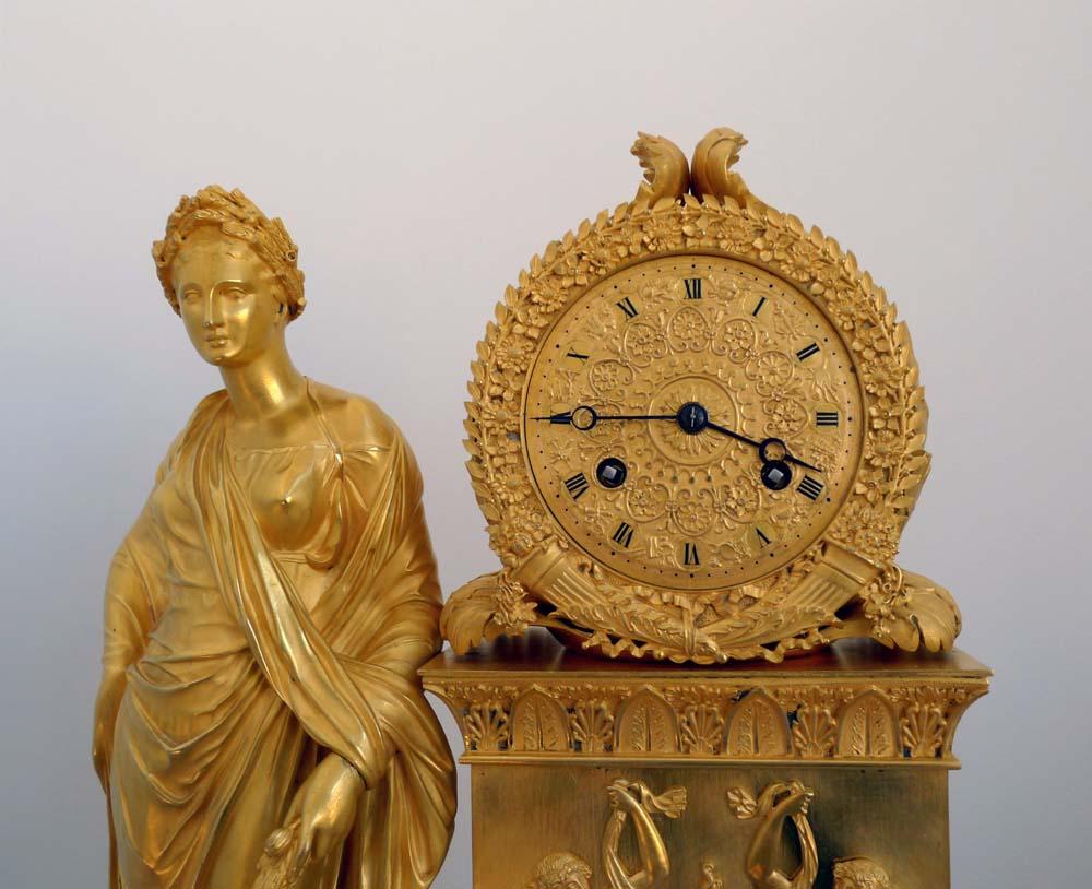 Large French Charles X Period Ormolu Clock Representing Ceres In Good Condition For Sale In London, GB