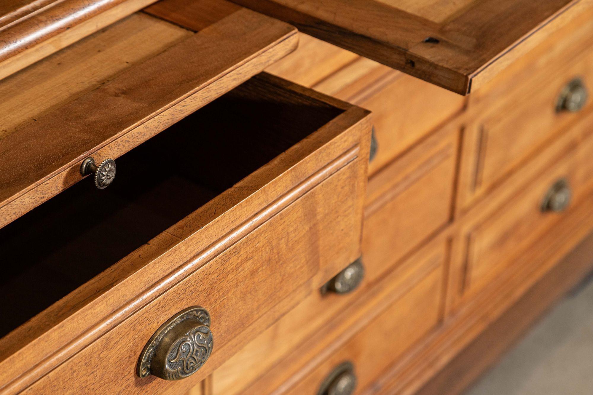 Grande vetrina da farmacia francese in ciliegio in vendita 6