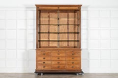 Large French Cherrywood Pharmacy Display Cabinet