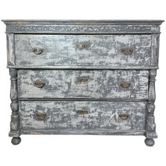 Large Grey Painted French Chest of Drawers, C' 1930's