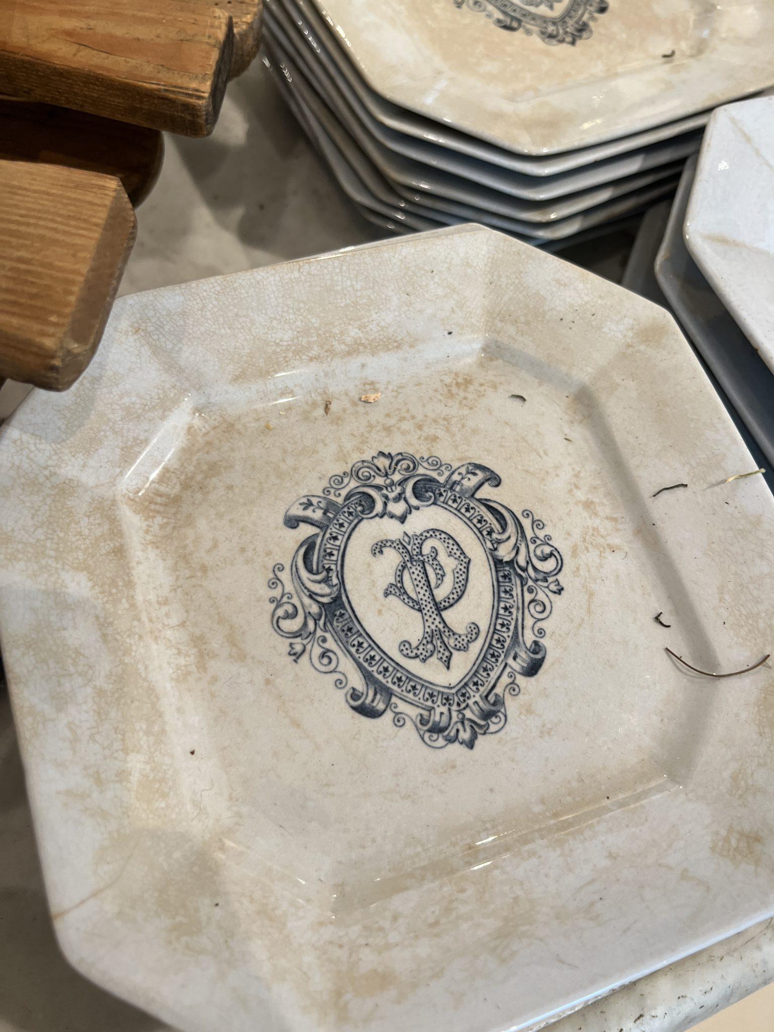 19th Century Large French China Set  (P Monogram)