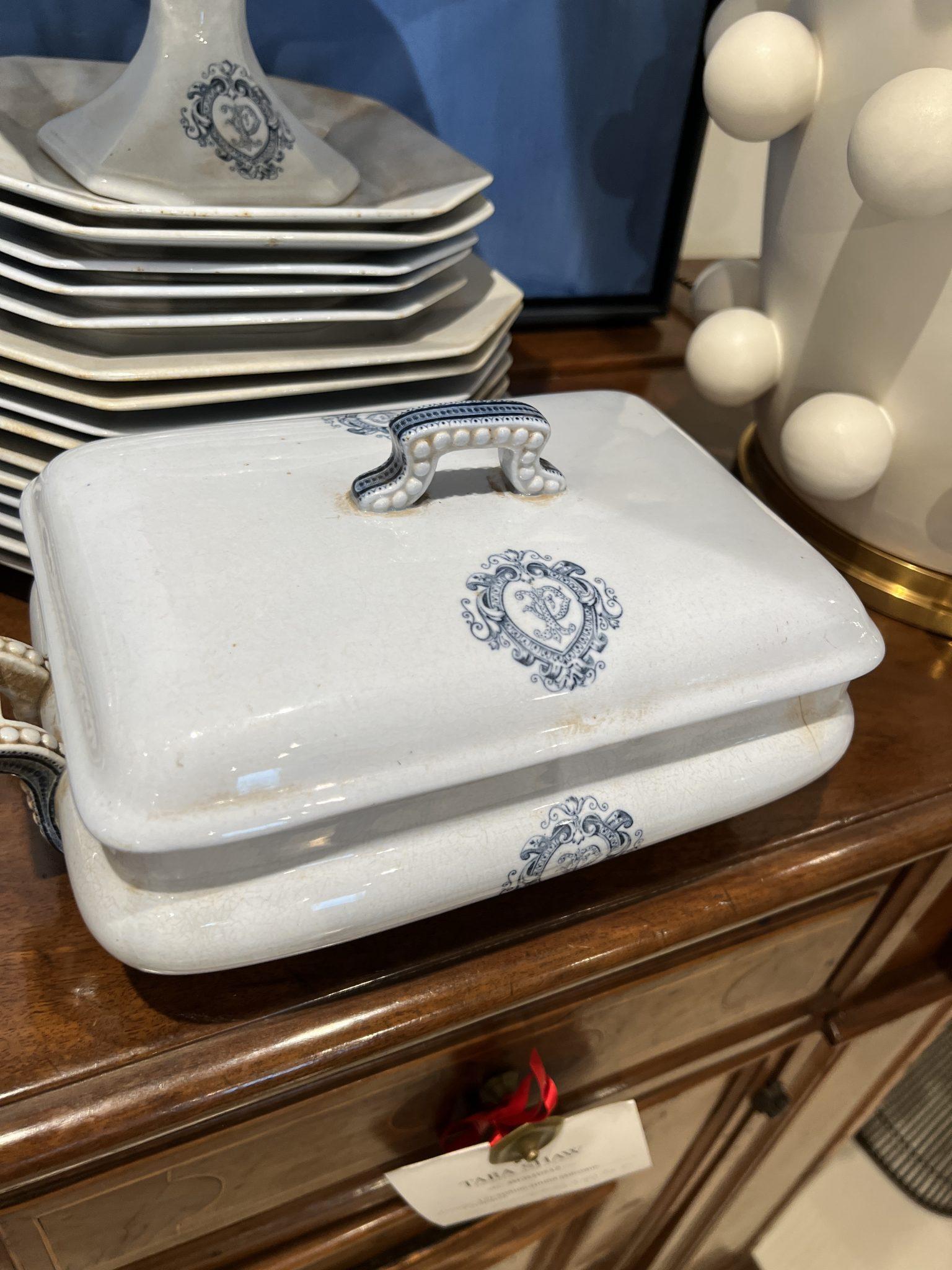Porcelain Large French China Set  (P Monogram)