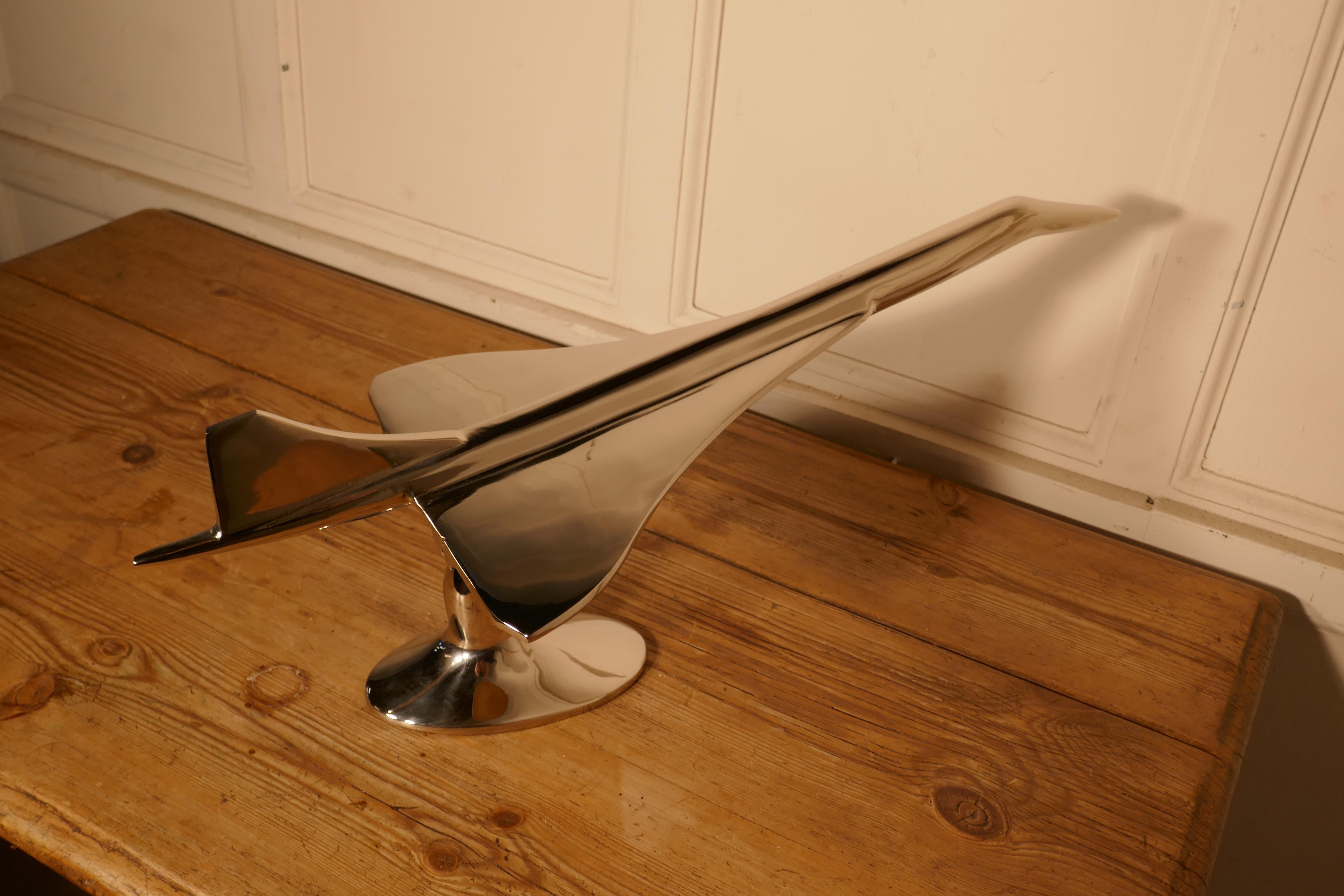 Large French Chrome Desk Model of Concorde In Good Condition In Chillerton, Isle of Wight