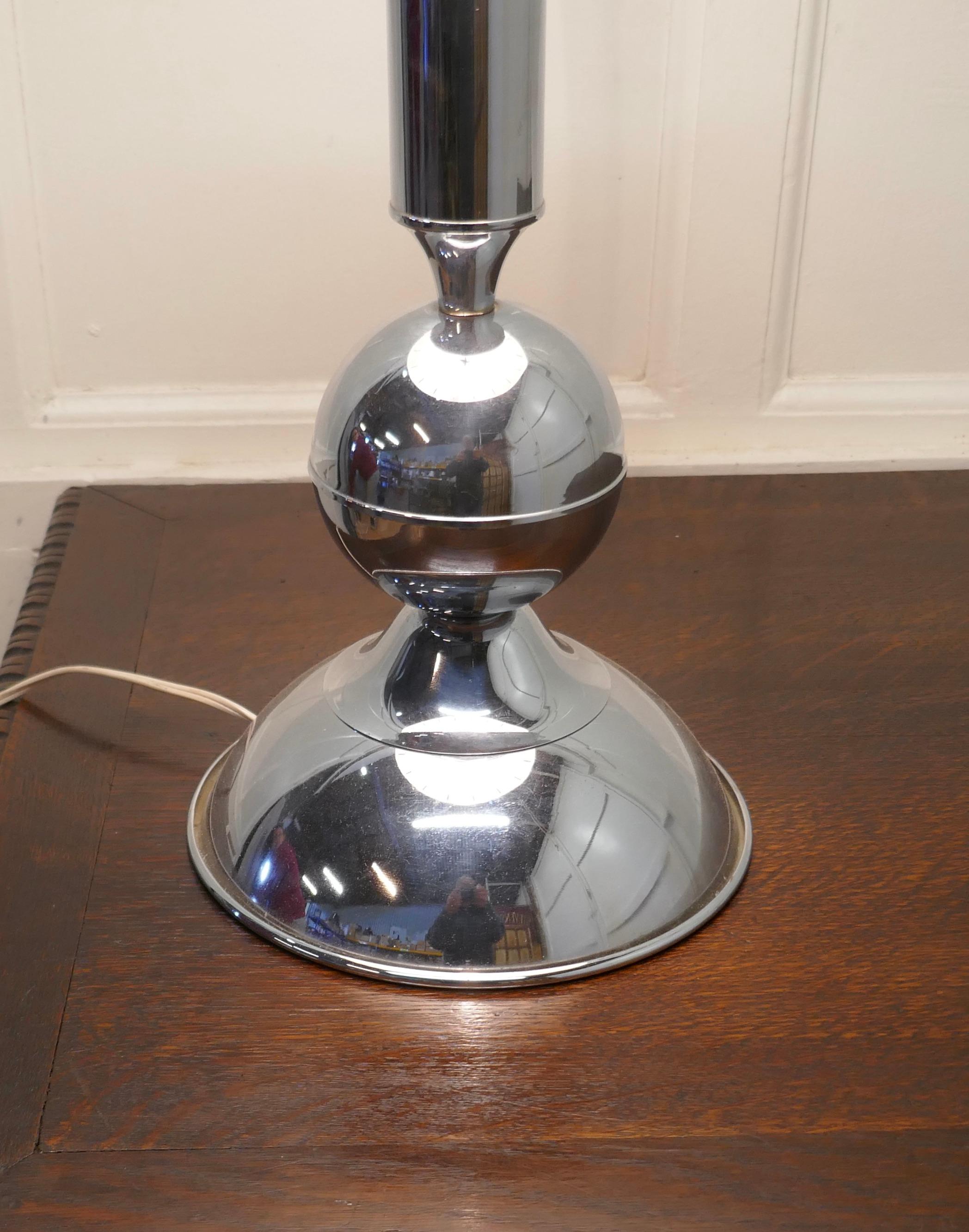 20th Century Large French Chrome Retro Style Table Lamp For Sale