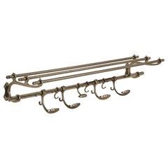 Large French Chrome Wall-Mounted Coat Rack, 1970s