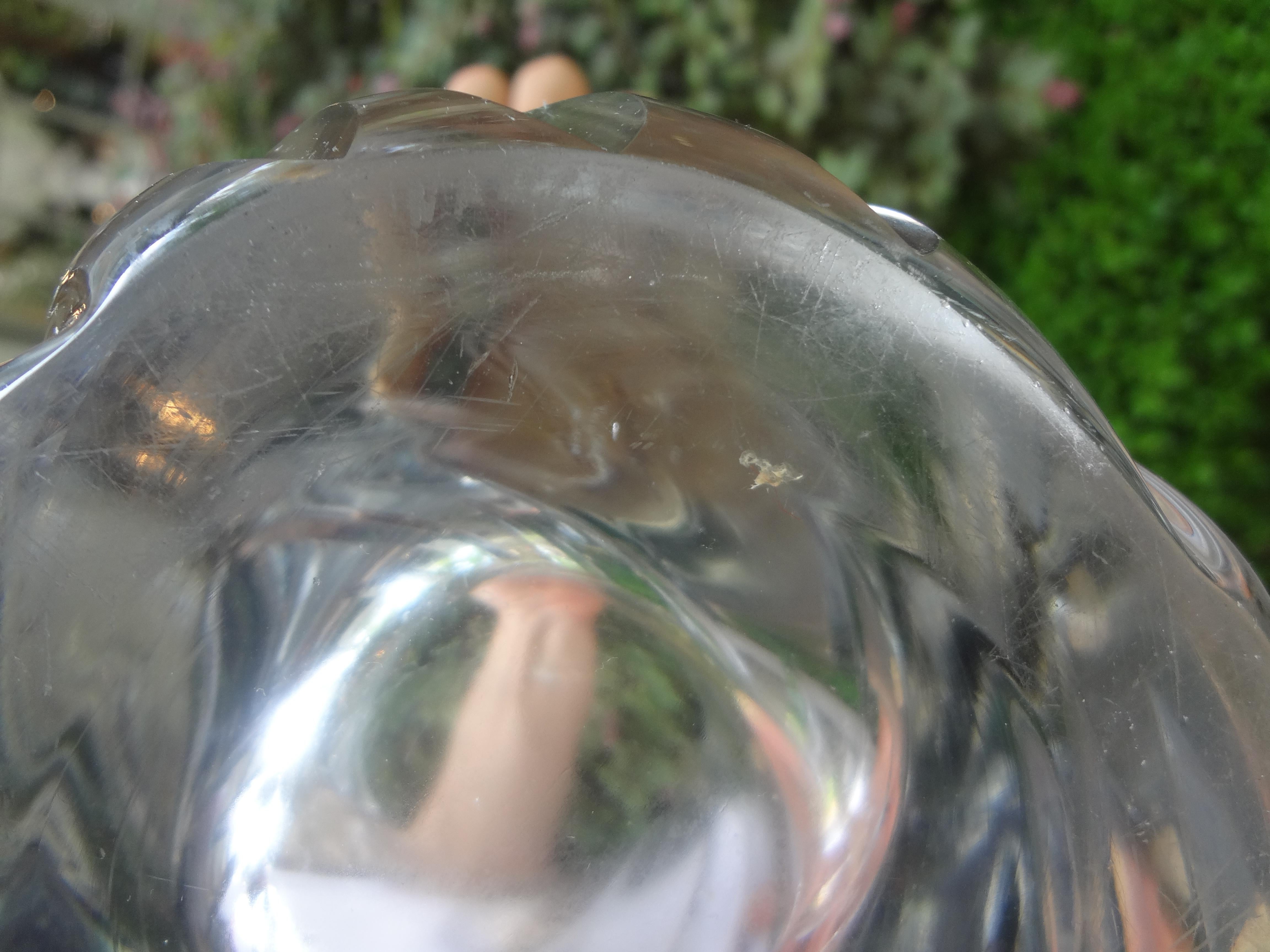 Große französische Vase aus klarem Kristall von Daum im Angebot 1