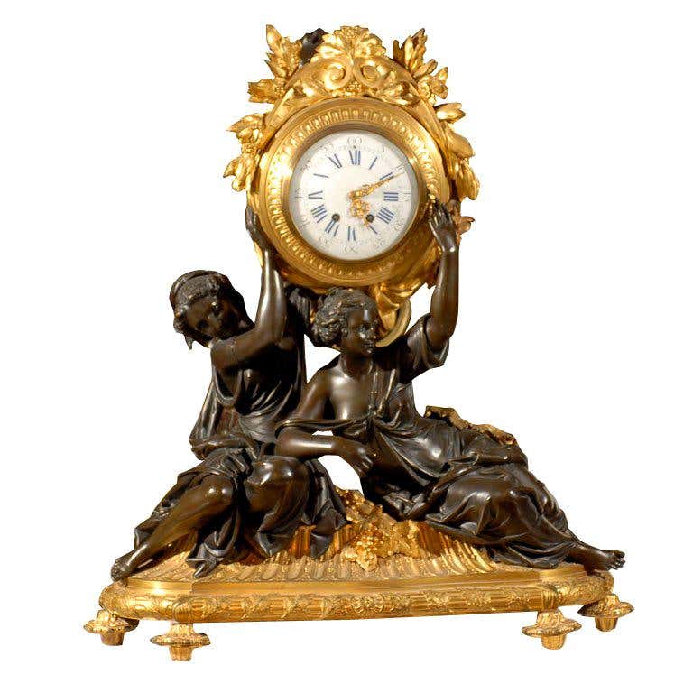 Antique Figural Clock For Sale at 1stDibs | antique figural clocks ...