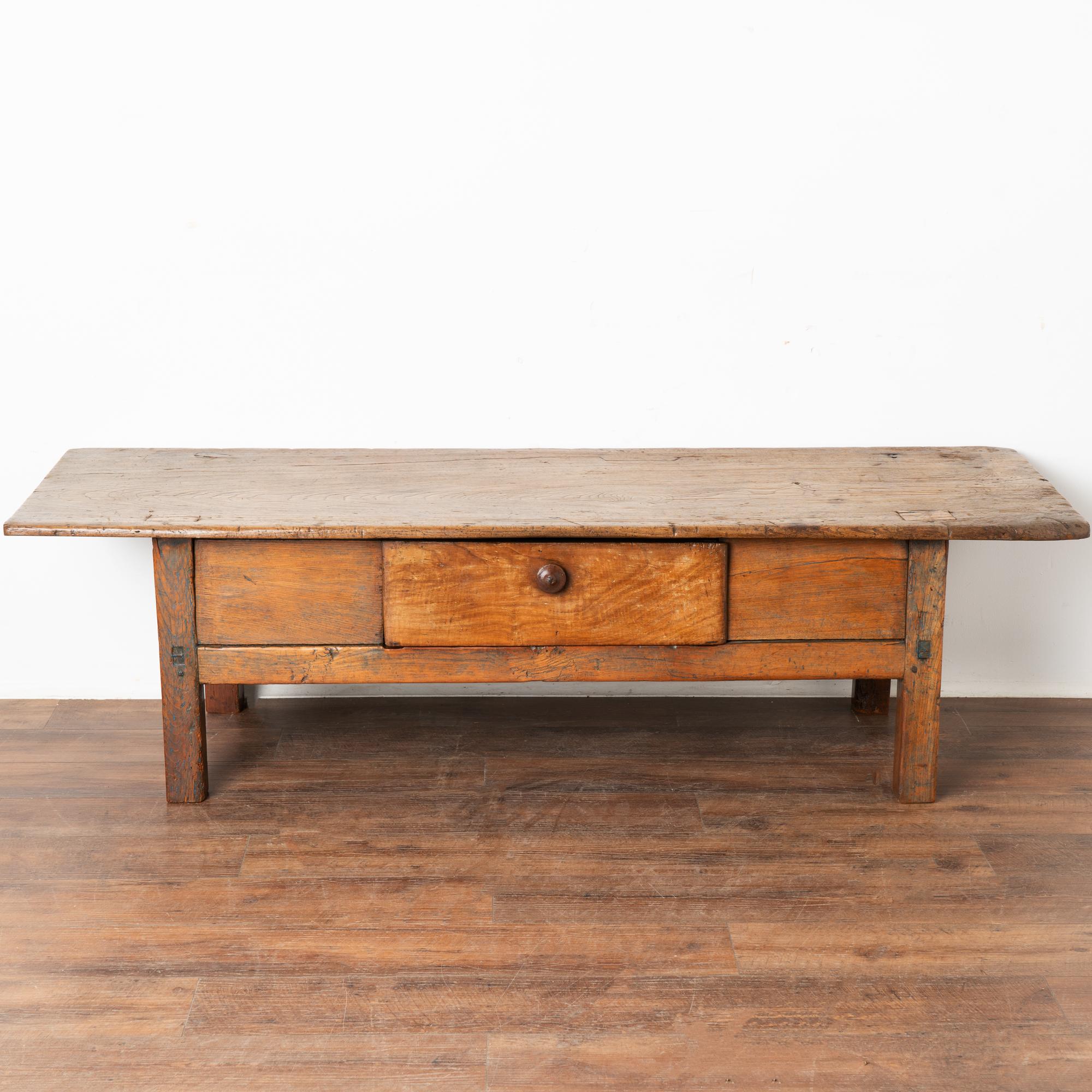 Large French Coffee Table With Single Drawer, circa 1890 In Good Condition In Round Top, TX