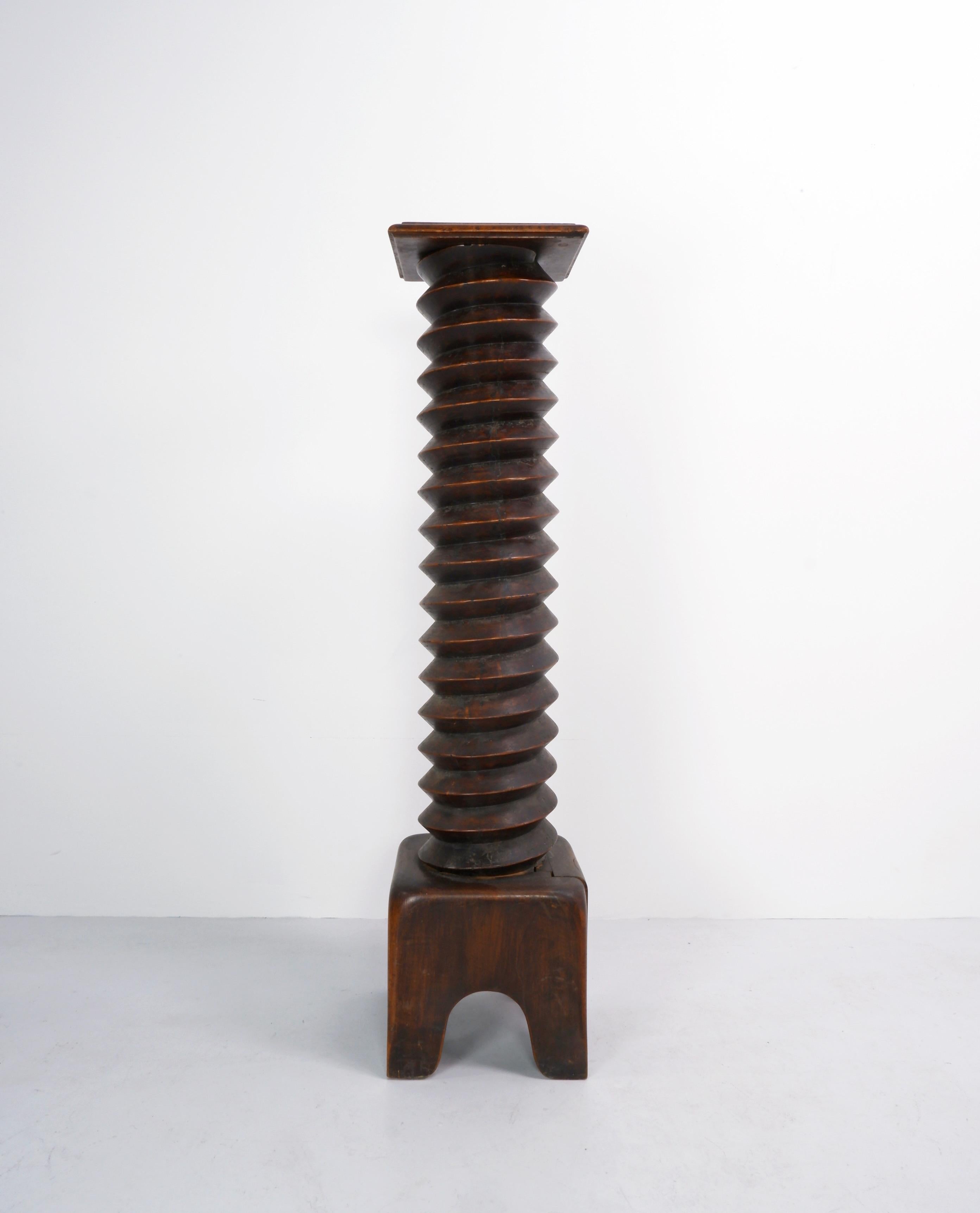 Mid-Century Modern Large French Column Pedestal After Dudouyt, c.1940