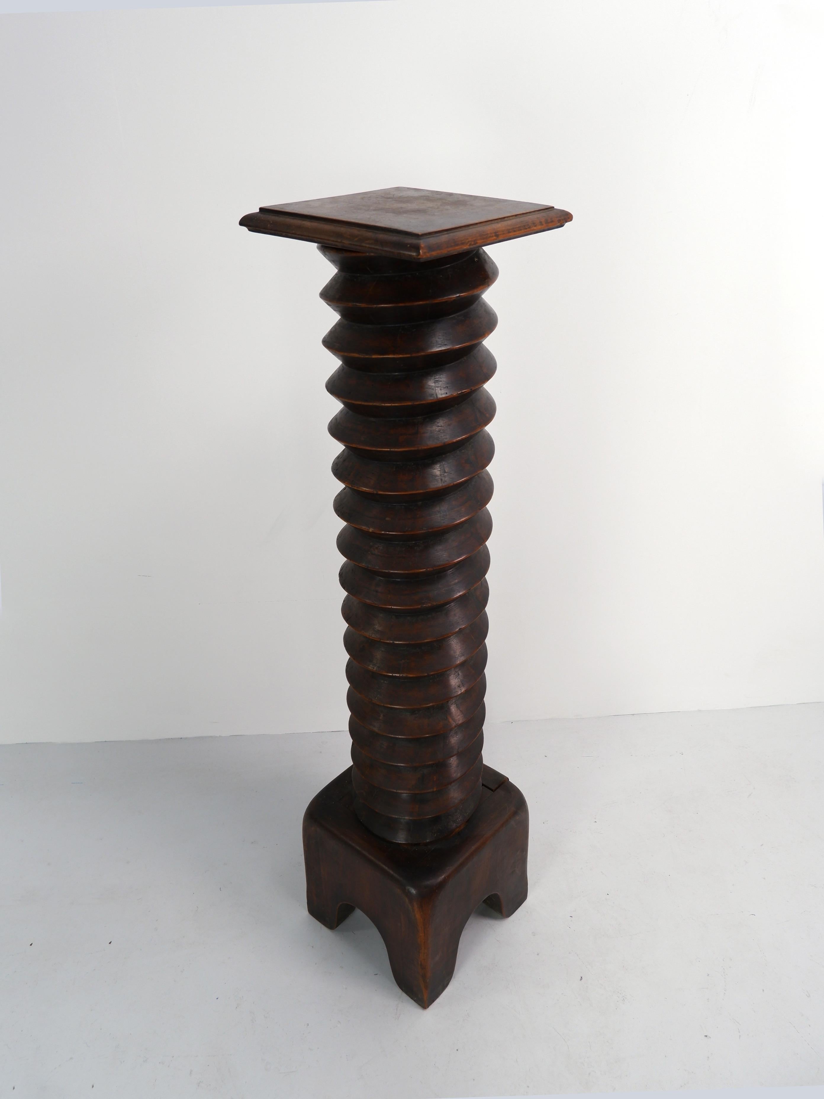 European Large French Column Pedestal After Dudouyt, c.1940