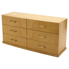 Large French Commode Sycamore with Brass Handles, 1950s