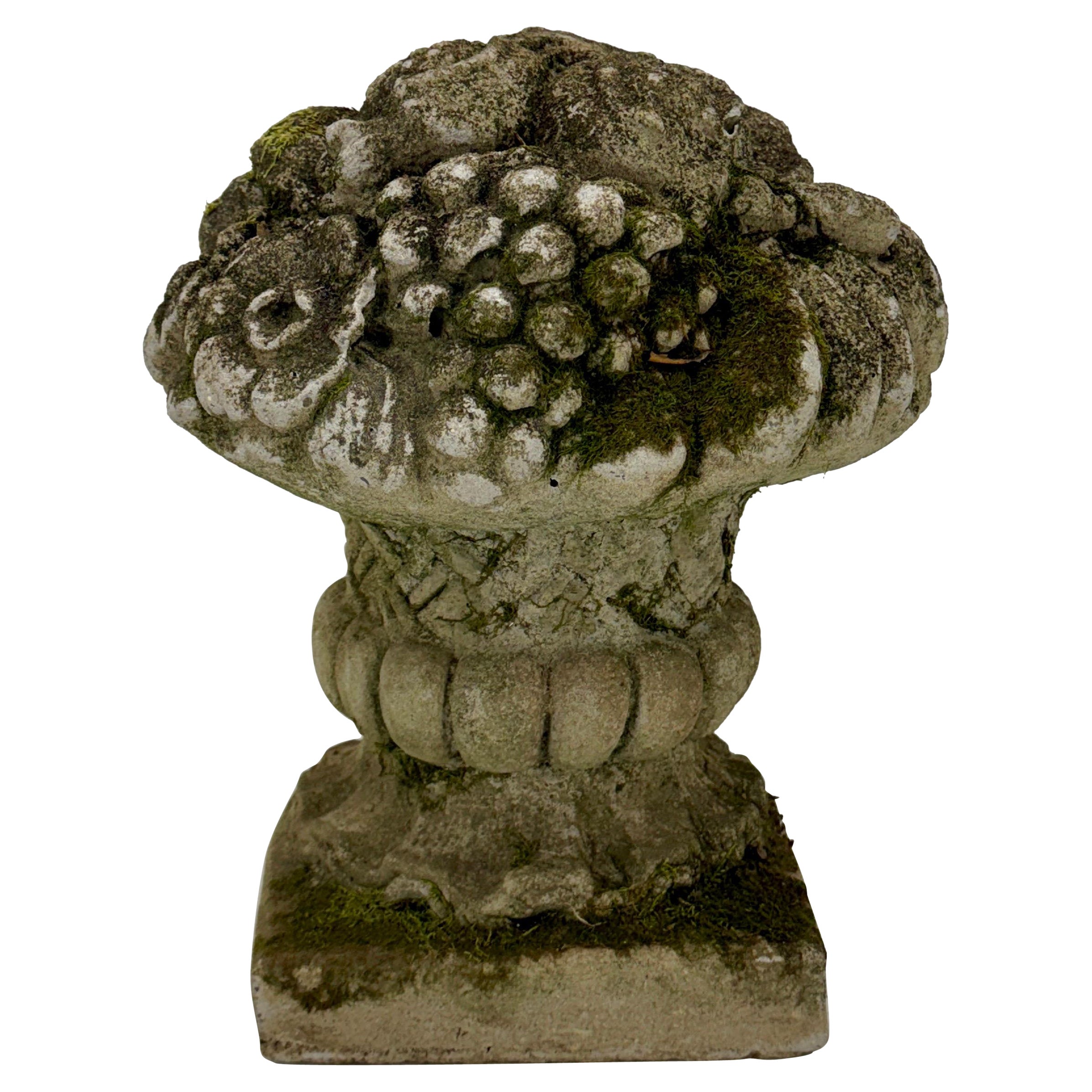 Large French Concrete Compote Garden Topiary with Flowers