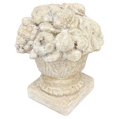 Large French Concrete Compote Garden Topiary with Flowers