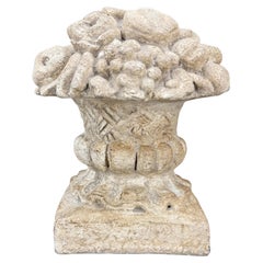 Large French Concrete Compote Garden Topiary with Fruits