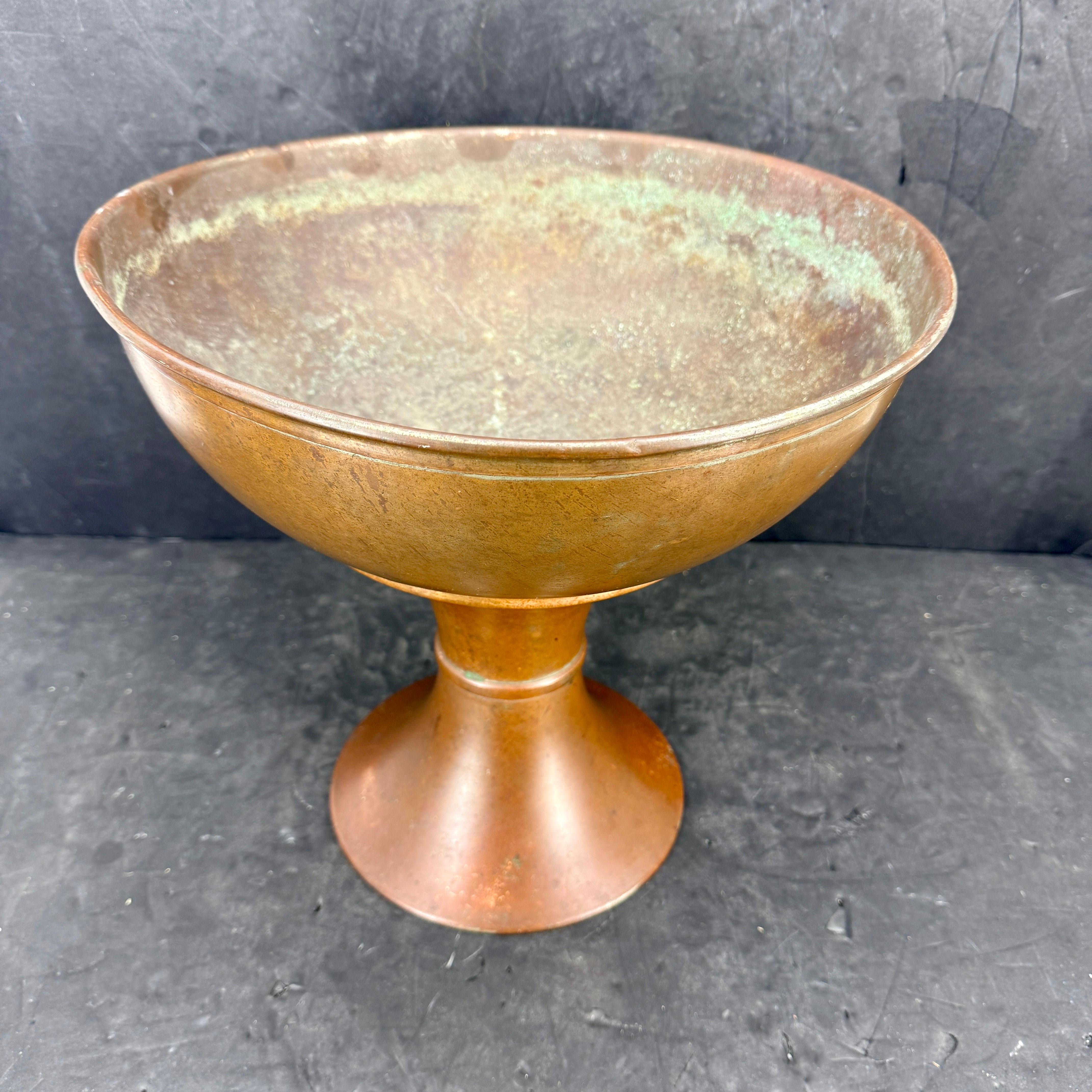 Hand-Crafted Large French Copper Footed Wine Champagne Cooler Bucket For Sale