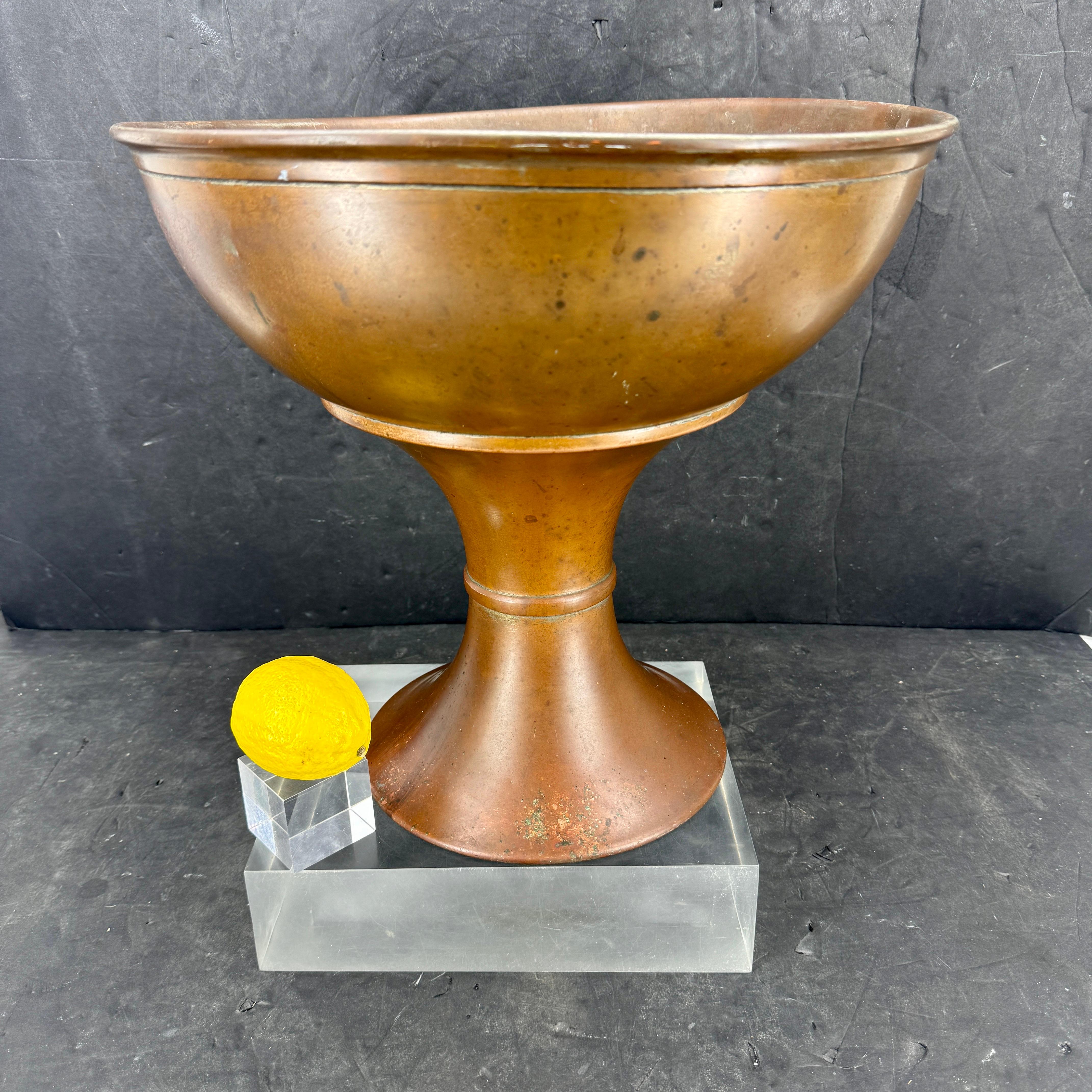 Large French Copper Footed Wine Champagne Cooler Bucket For Sale 2