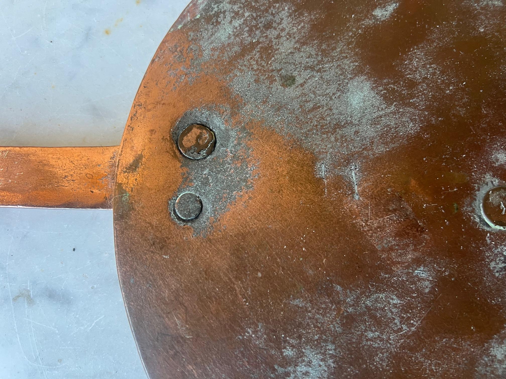 Large French Copper Lid with Stamped Initials, C 1890's For Sale 3
