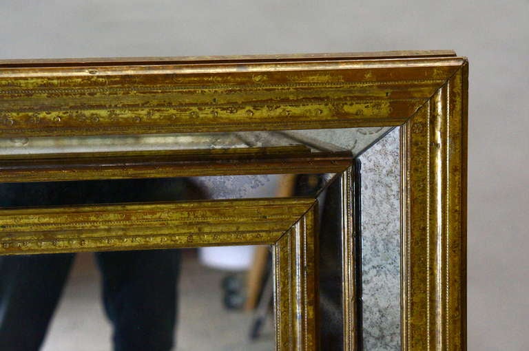 Hollywood Regency Large French Copper Mirror For Sale