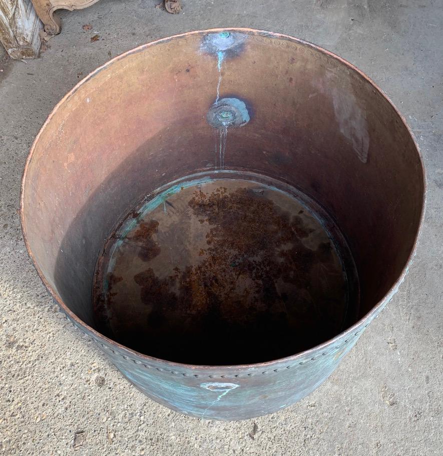 Hand-Crafted Large French Copper Planter