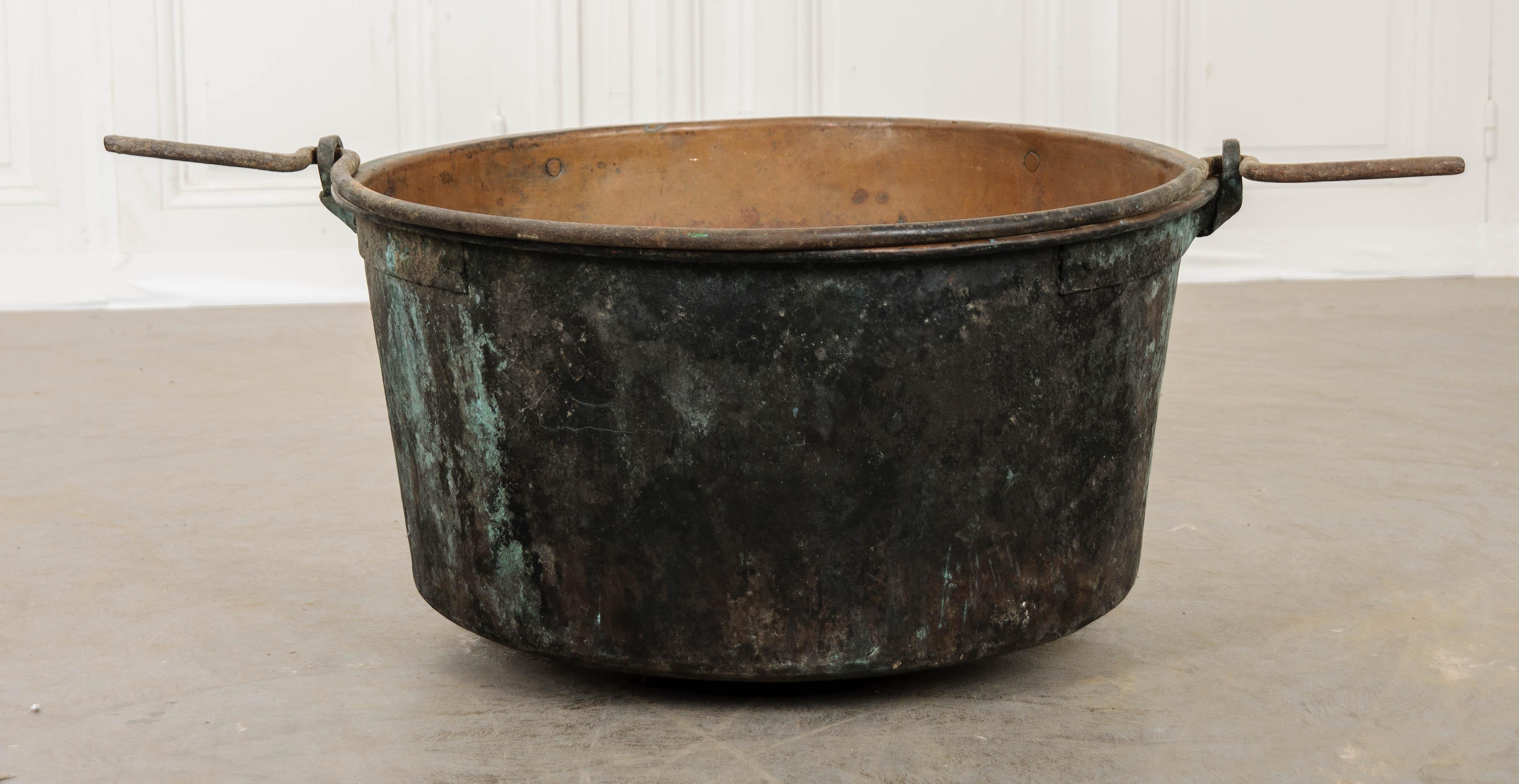 antique copper pot with handle