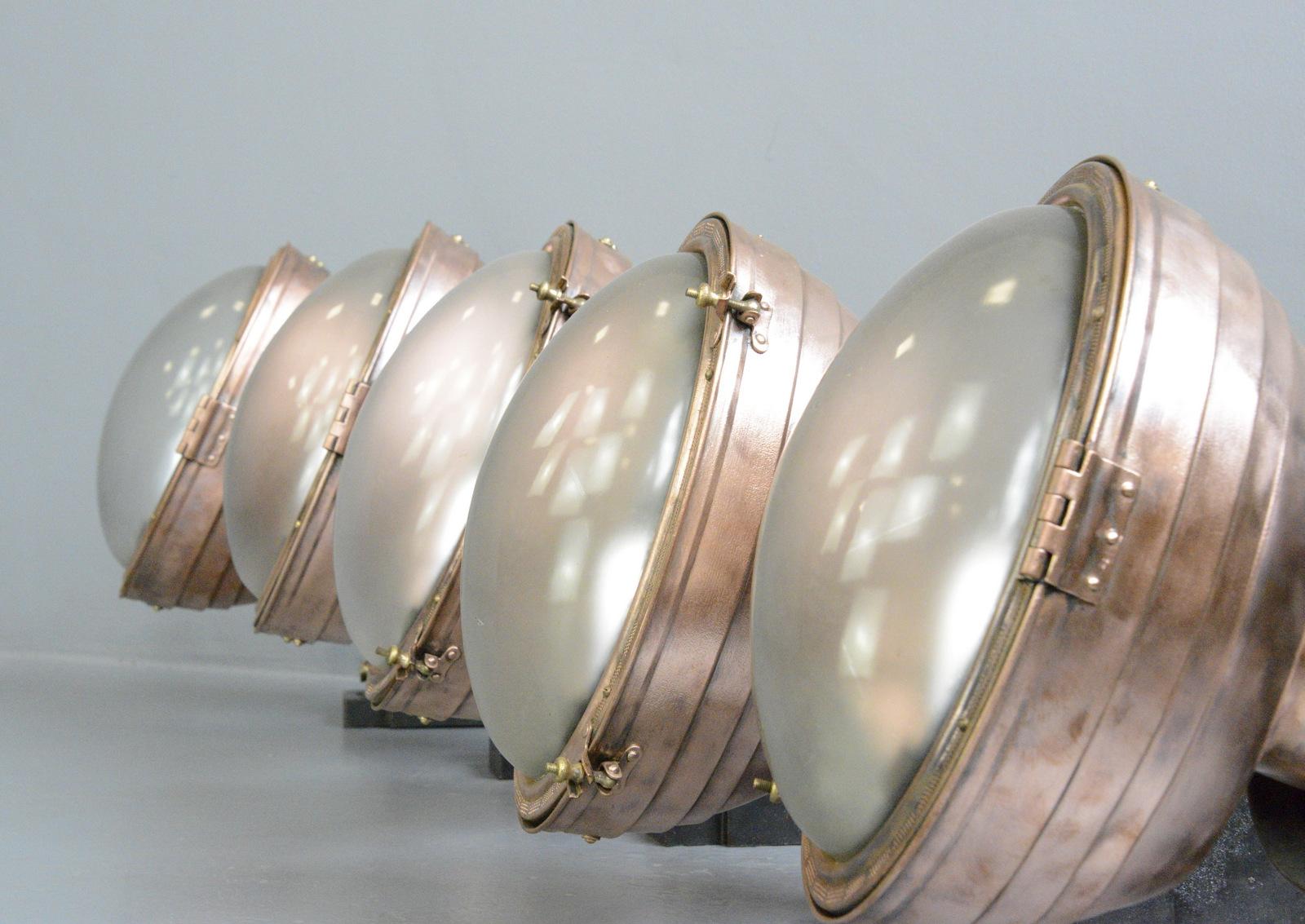 Large French Copper Wall Lights, Circa 1920s 5