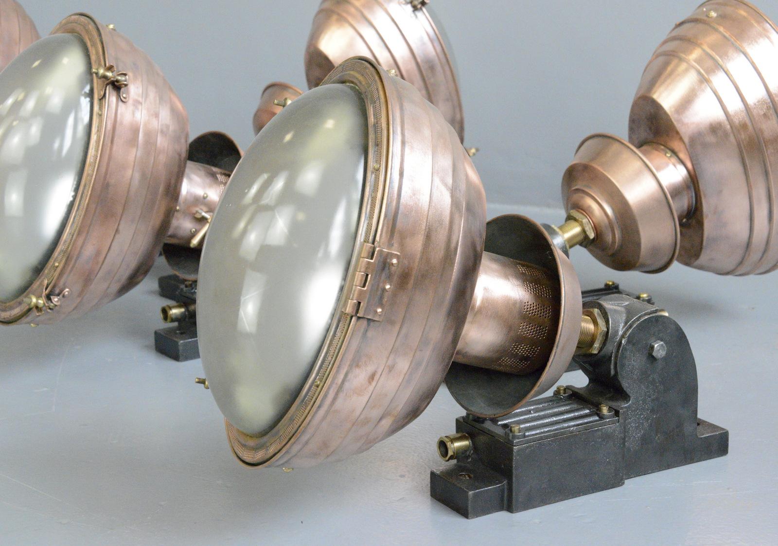 Large French Copper Wall Lights, Circa 1920s 6