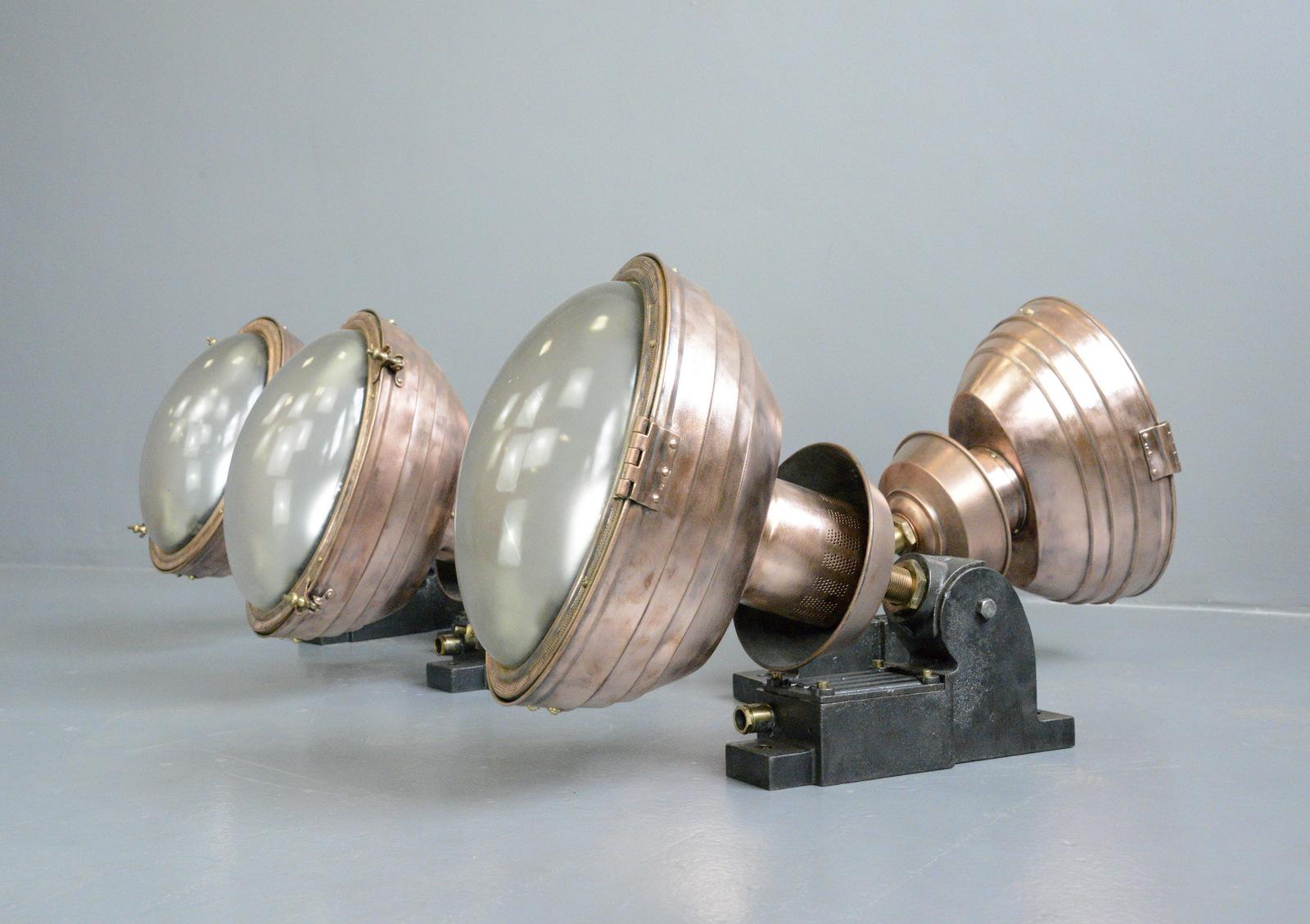 Large French Copper Wall Lights, Circa 1920s 7
