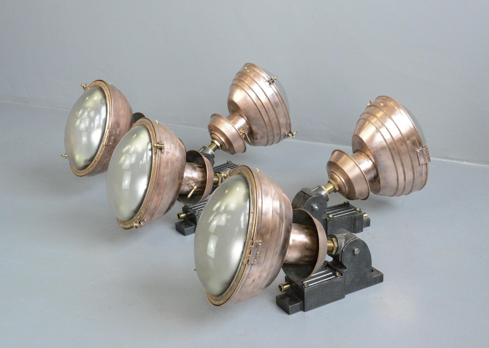 Large French Copper Wall Lights, Circa 1920s 8