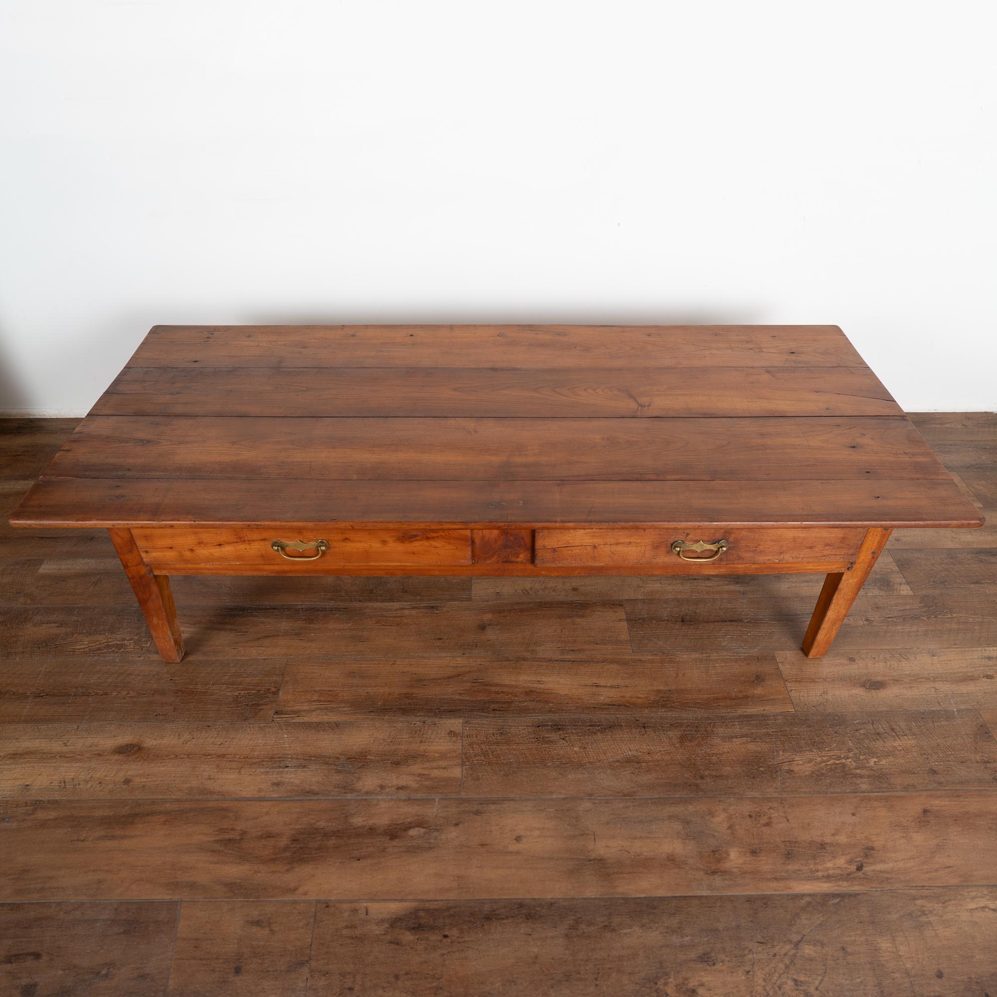 Large French Country Cherry Wood Coffee Table, circa 1820-40 1