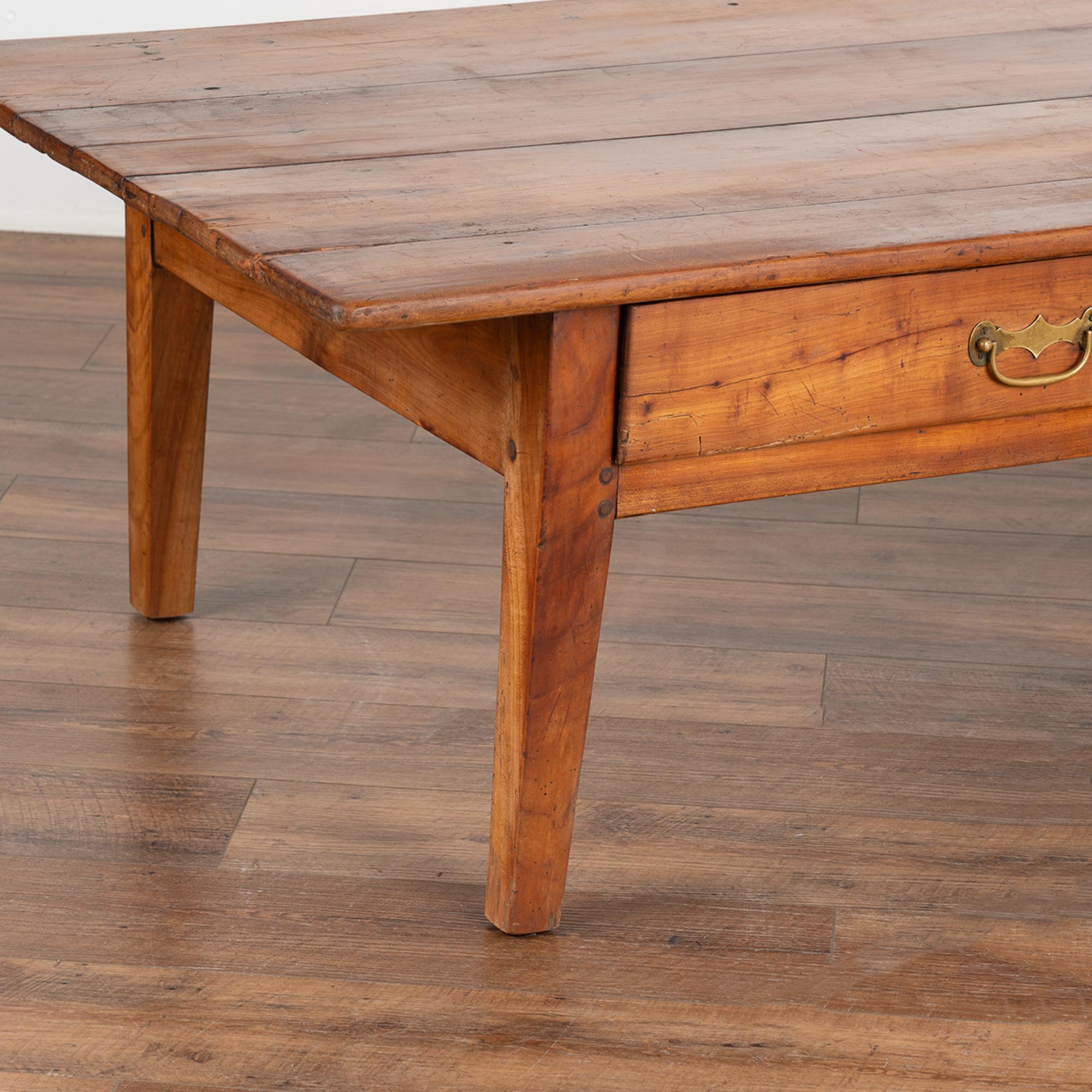 Large French Country Cherry Wood Coffee Table, circa 1820-40 2