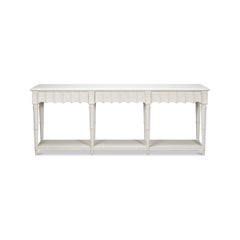Large French Country Console Table, Antique White