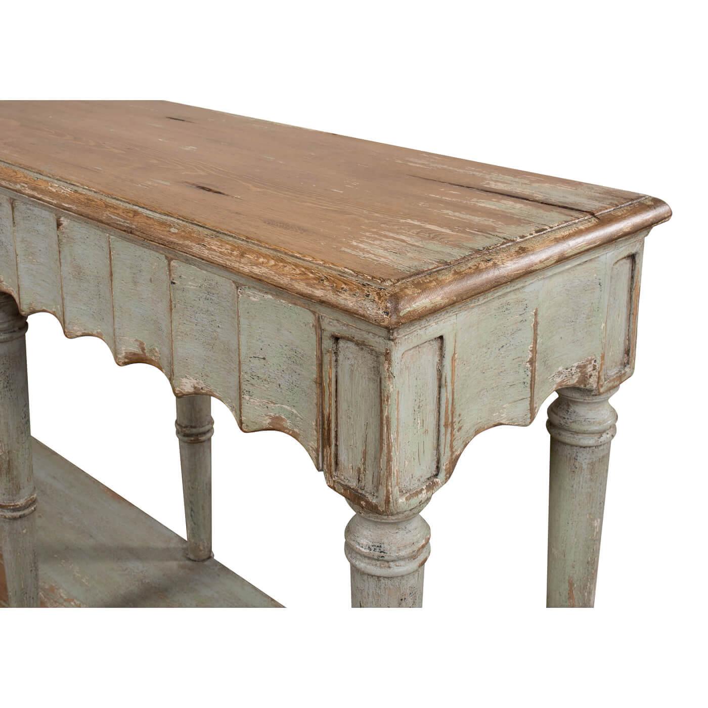 French Provincial Large French Country Console Table For Sale
