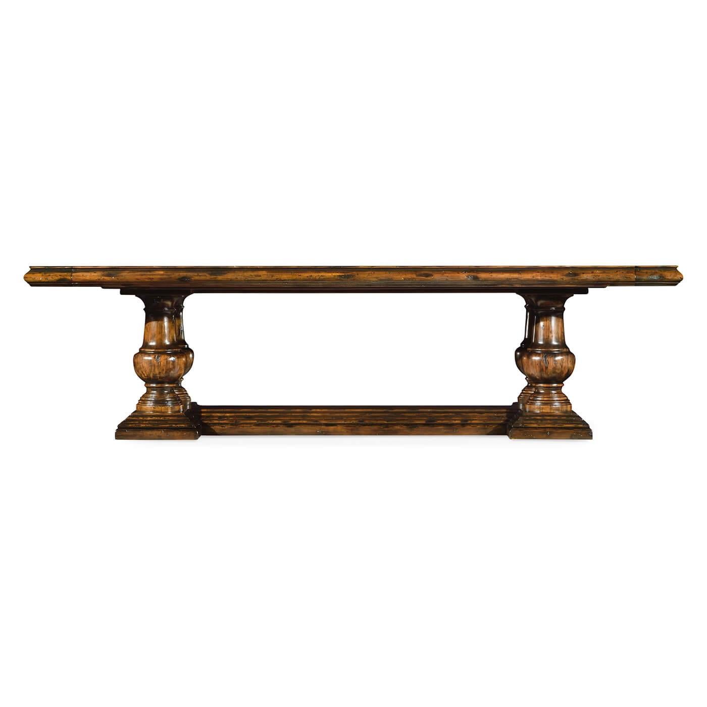 Vietnamese Large French Country Walnut Dining Table