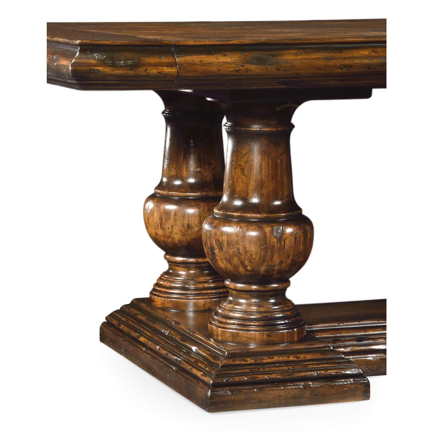 Contemporary Large French Country Walnut Dining Table