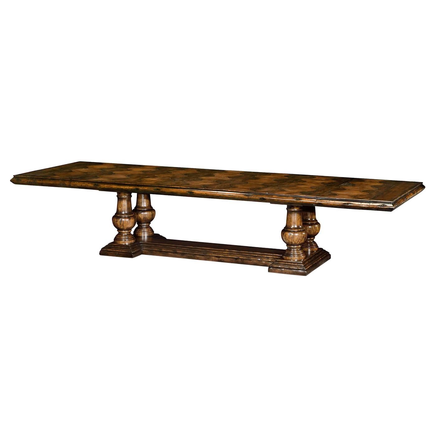 Large French Country Walnut Dining Table