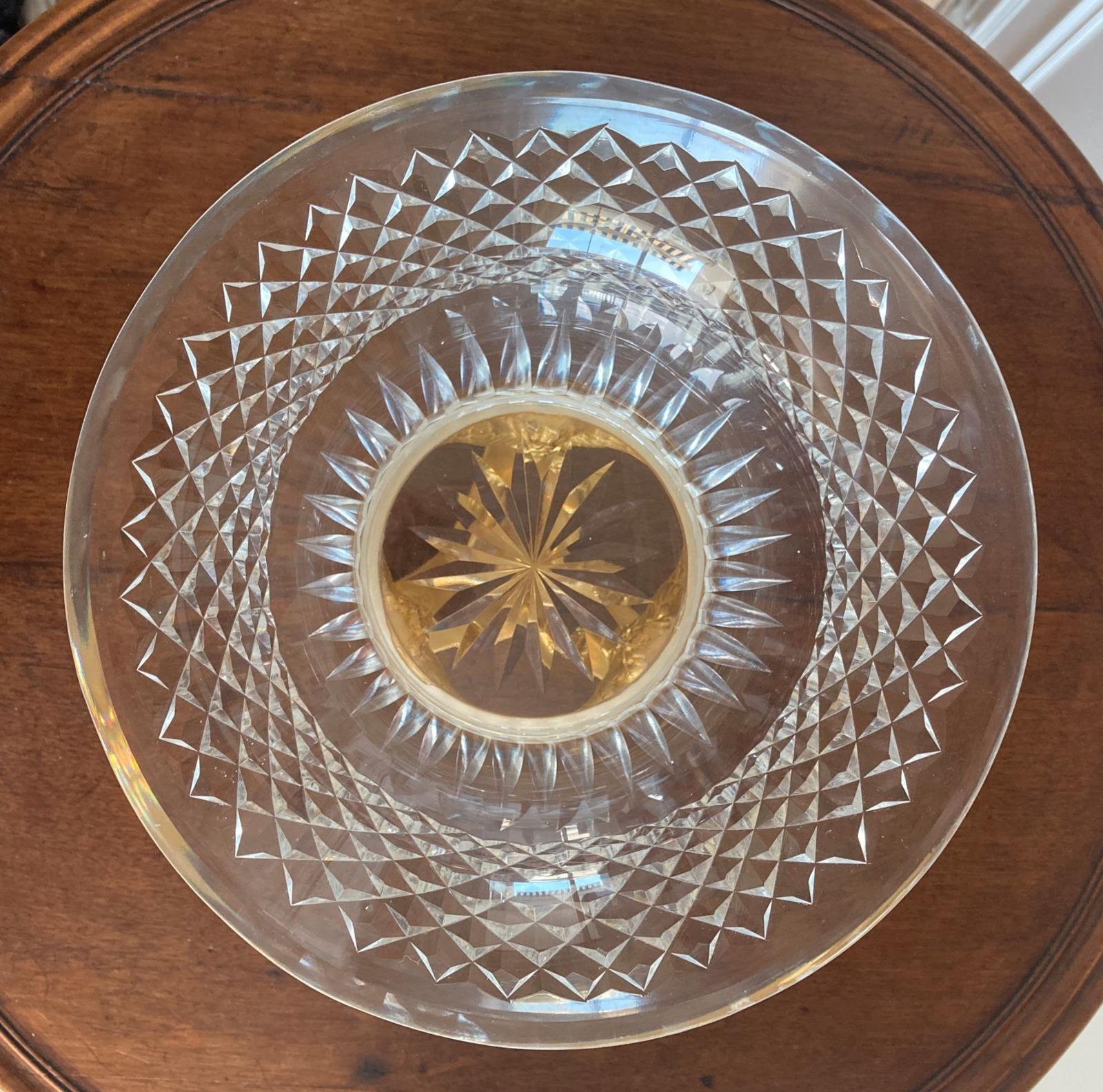 Grand panier en cristal français Napoléon III fin 19ème siècle Bon état - En vente à Madrid, ES