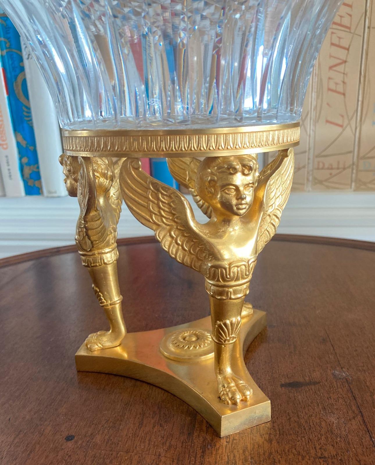 XIXe siècle Grand panier en cristal français Napoléon III fin 19ème siècle en vente