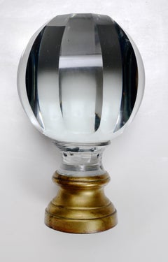Large French Crystal, Boule d'Escalier Newel Post Finial, Late 19th c