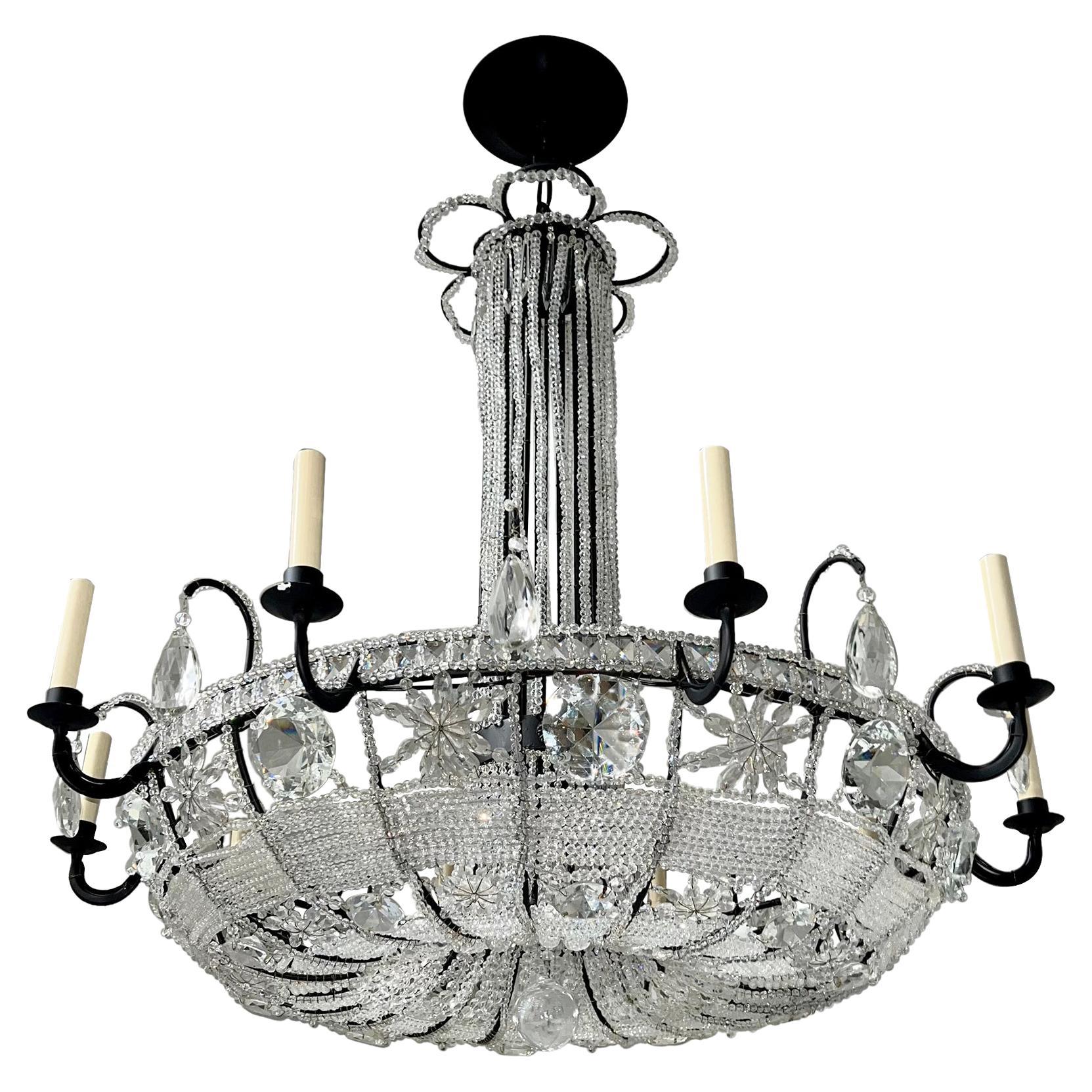 Large French Crystal Chandelier