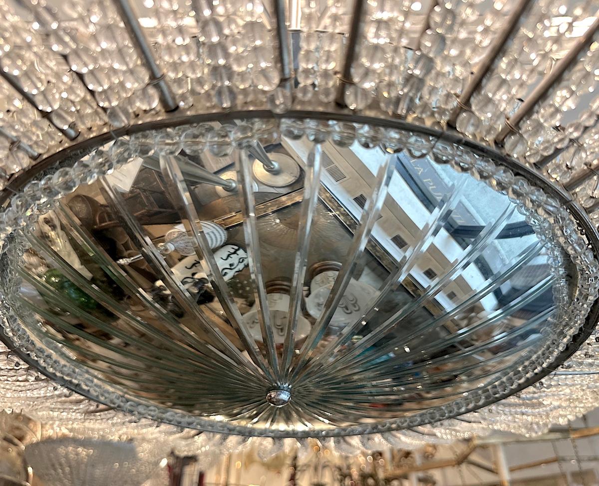 Large French Crystal Pendant Chandelier In Good Condition For Sale In New York, NY