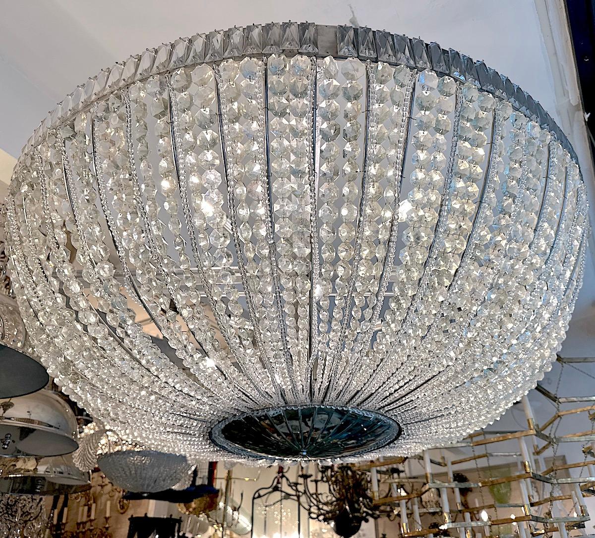 Large French Crystal Pendant Chandelier For Sale 4