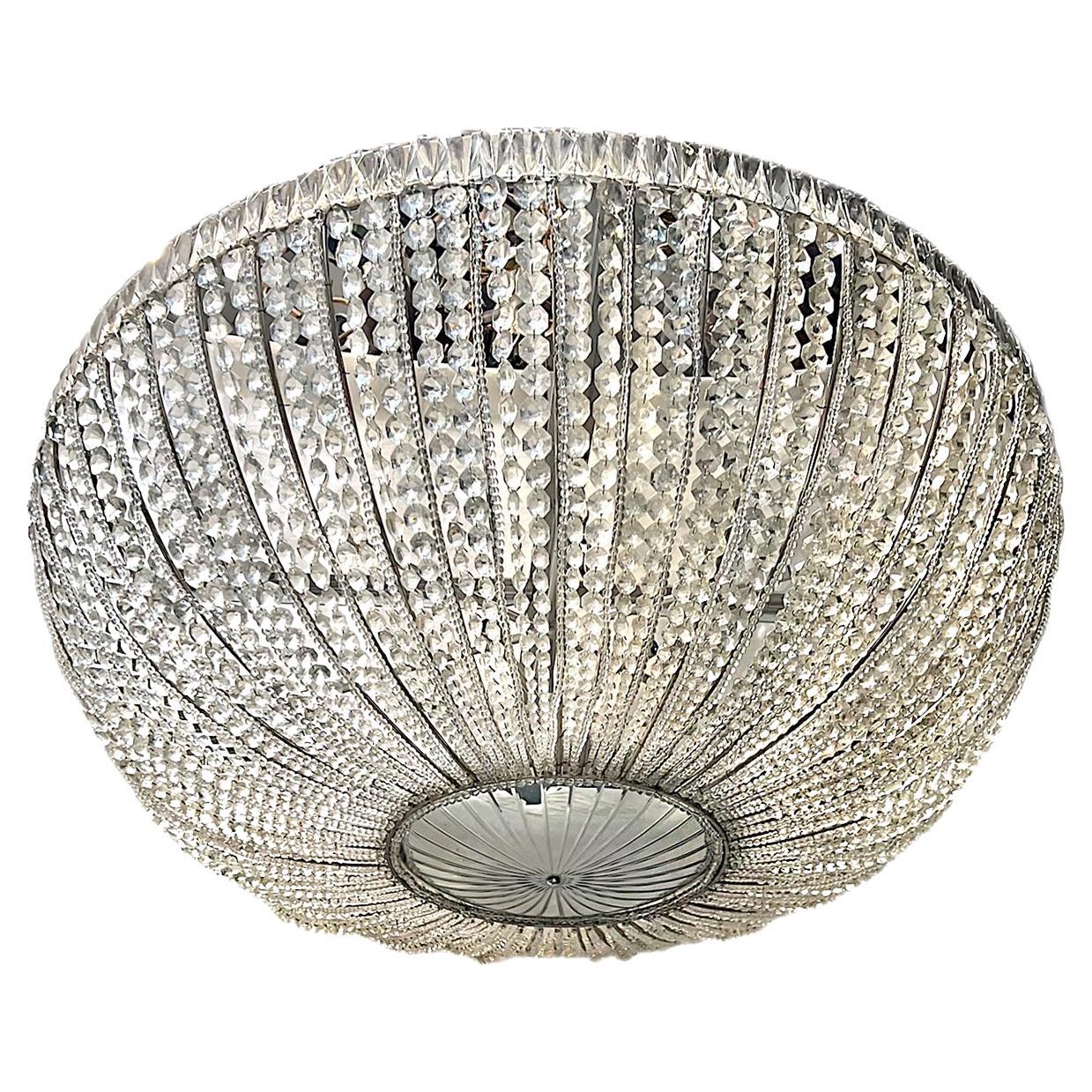 Large French Crystal Pendant Chandelier