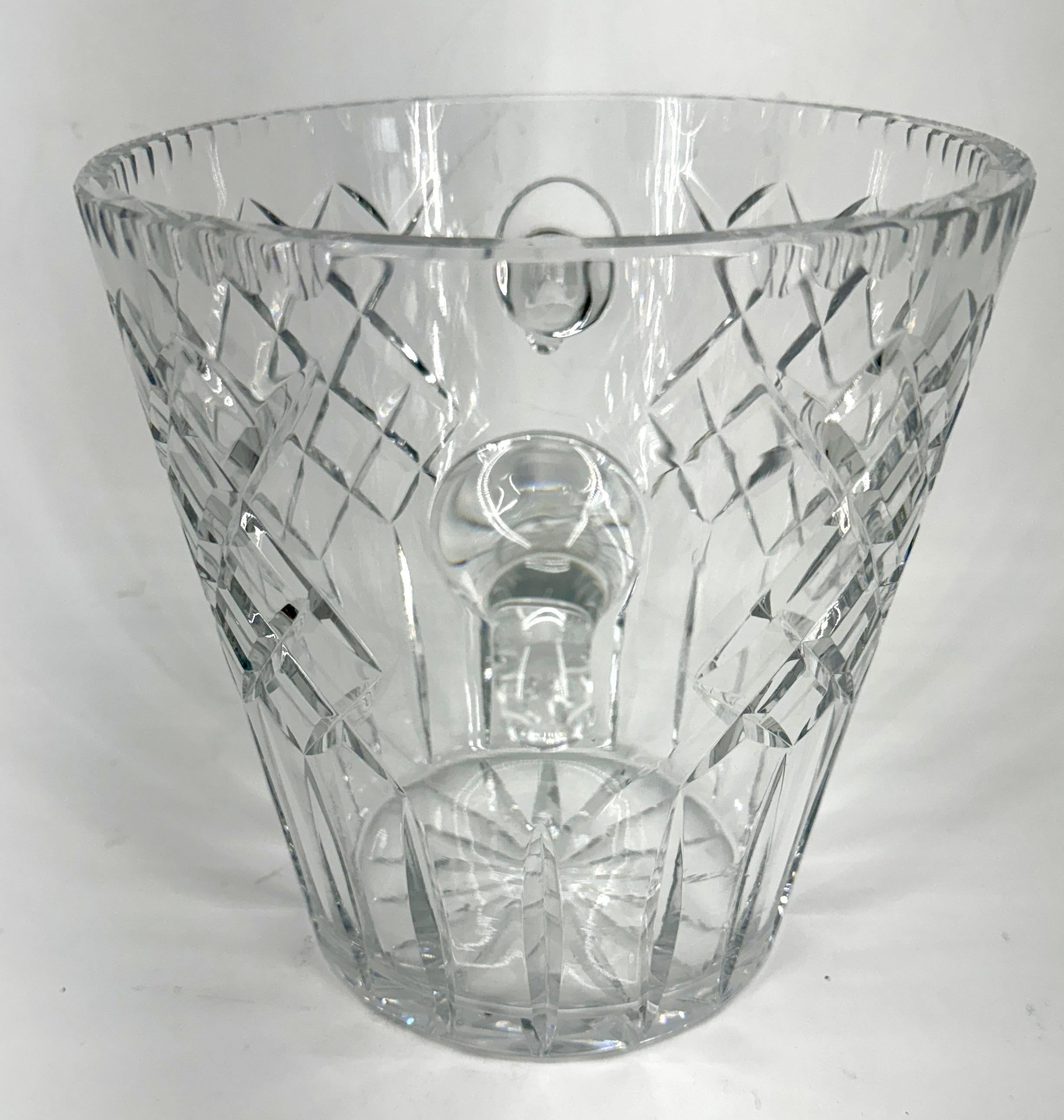 20th Century Large French Cut Crystal Ice Champagne Bucket For Sale