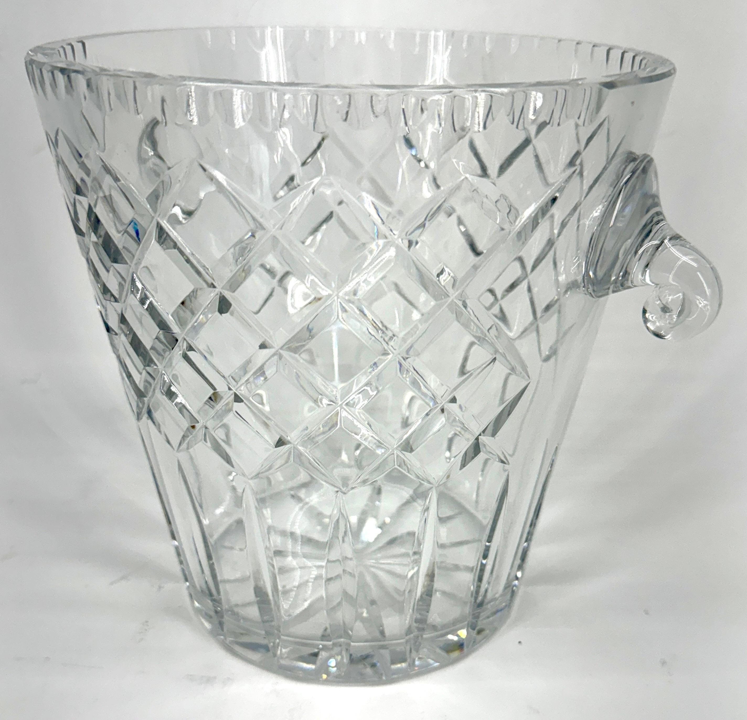 Large French Cut Crystal Ice Champagne Bucket For Sale 2