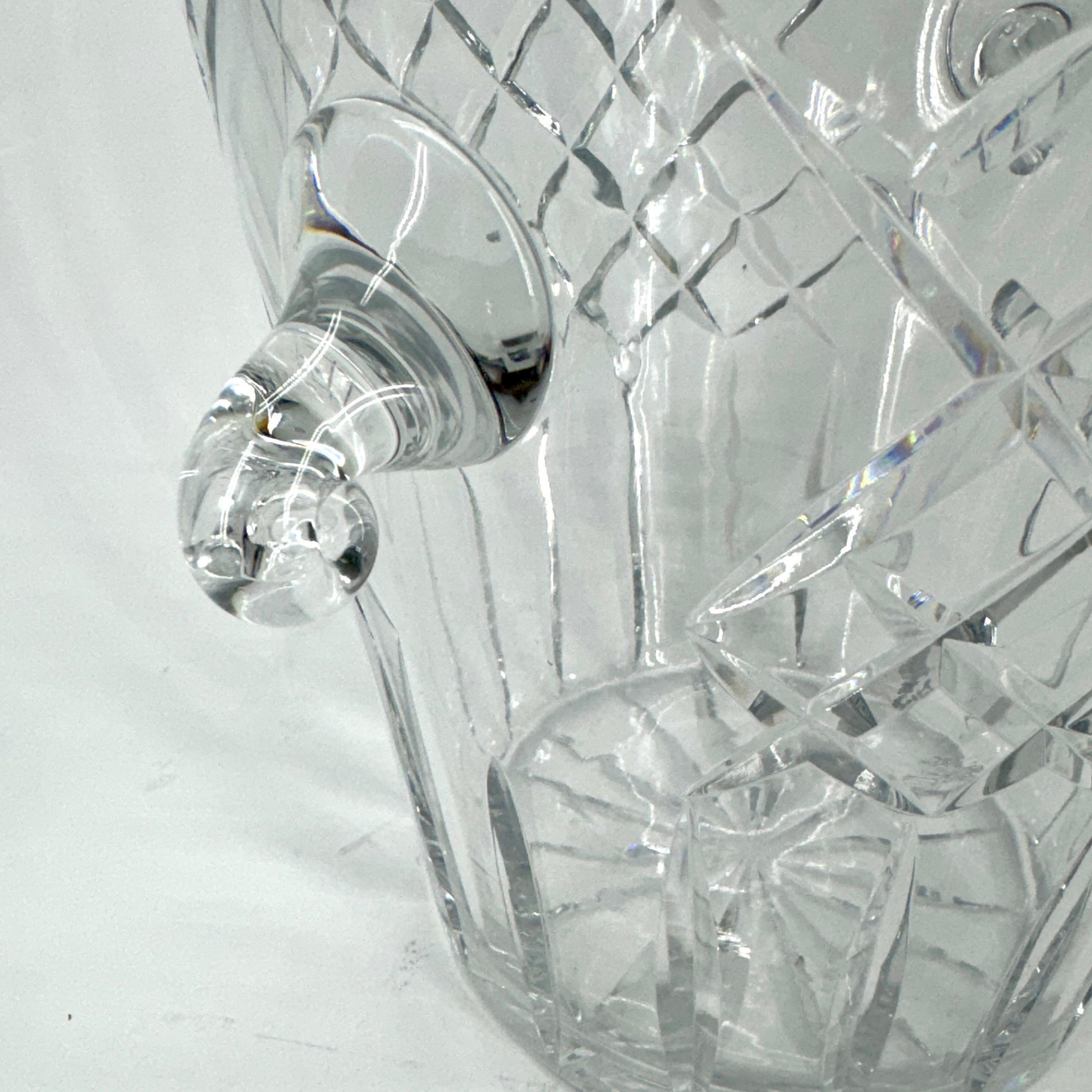 Large French Cut Crystal Ice Champagne Bucket For Sale 3