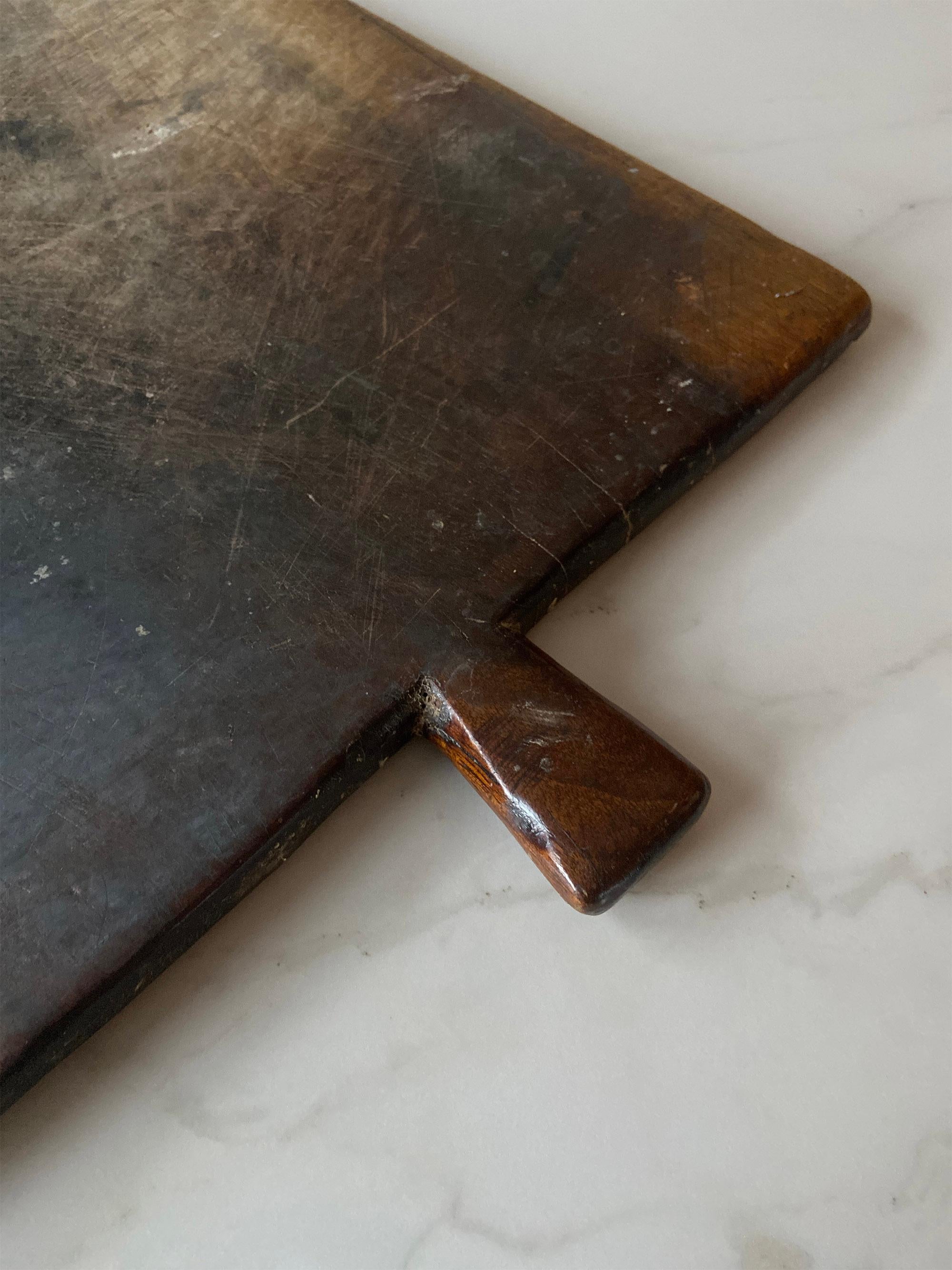 20th Century Large French Dark Wooden Serving Board, Cutting Board