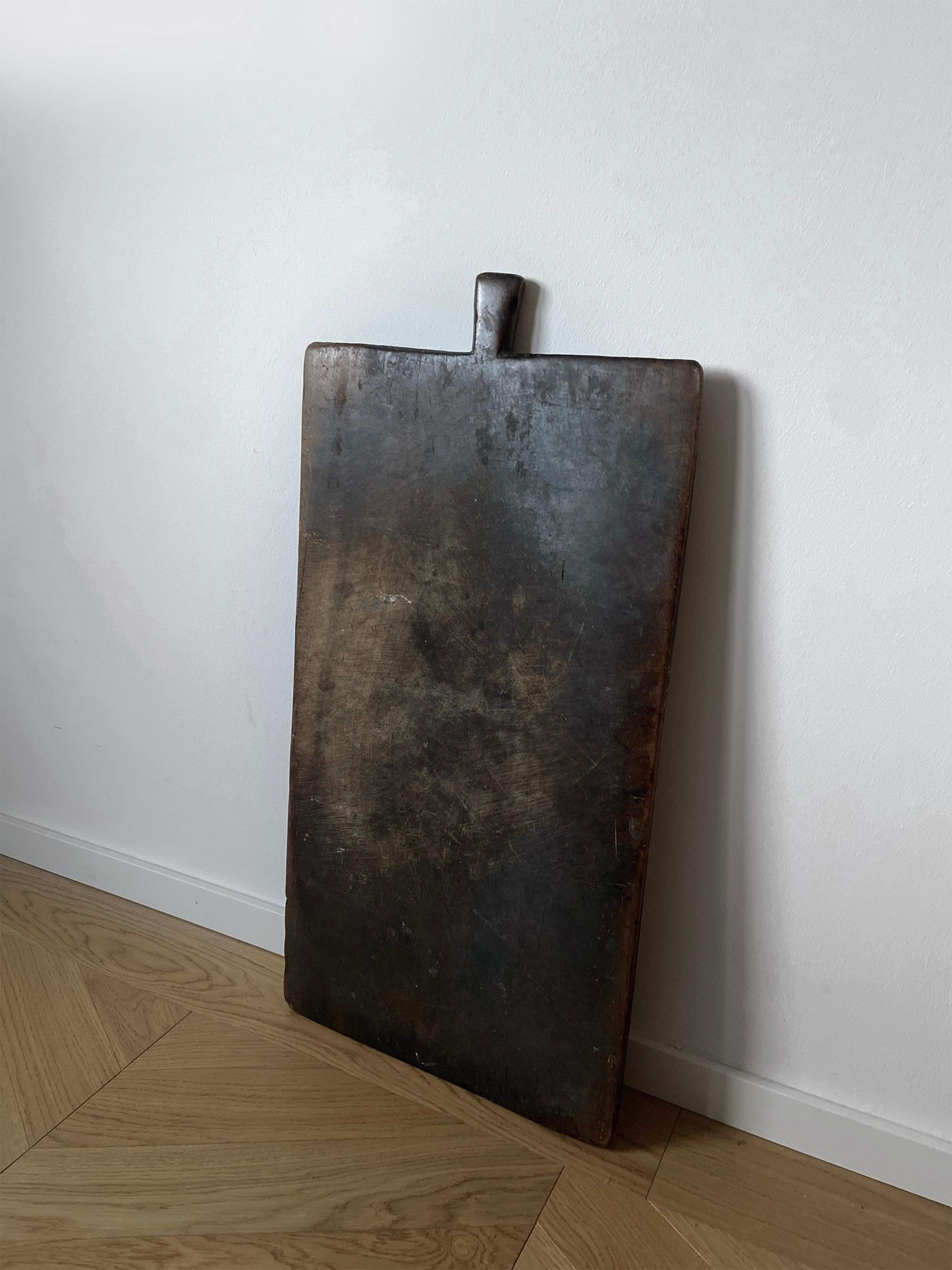 Large French Dark Wooden Serving Board, Cutting Board 1